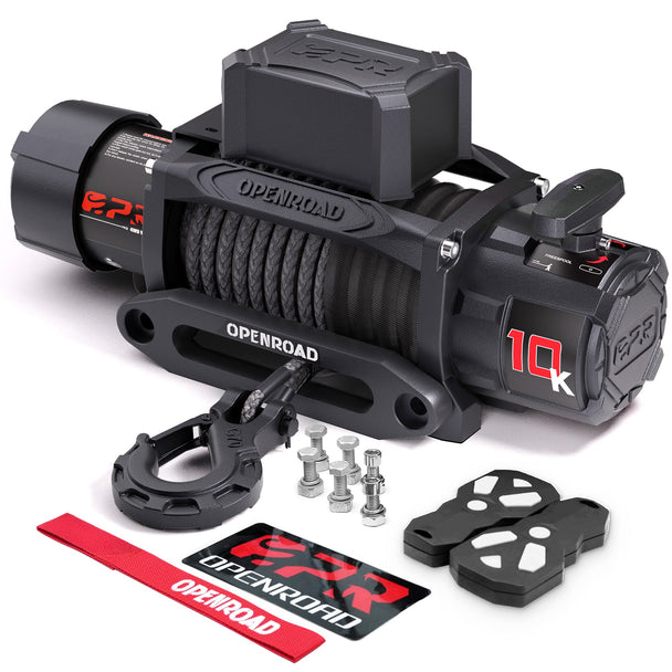 OPENROAD 10,000lbs Electric Winch with Synthetic Rope-Panther Series 3S Openroad4wd