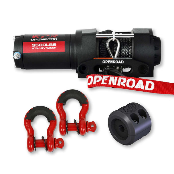 OPENROAD 3500lbs Electric Winch +3/4" D-ring shackle+winch cable stopper openroad4wd.com