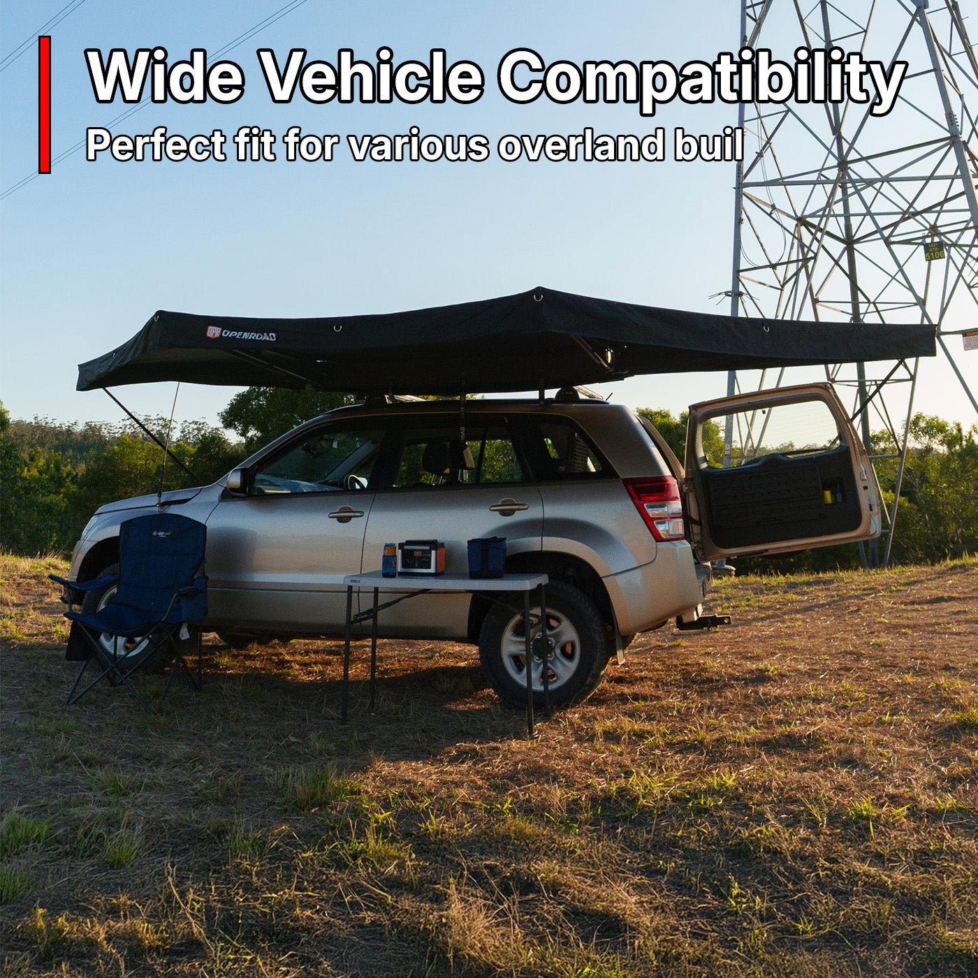 OPENROAD 180 degree awning ,perfect fit for various overland buil