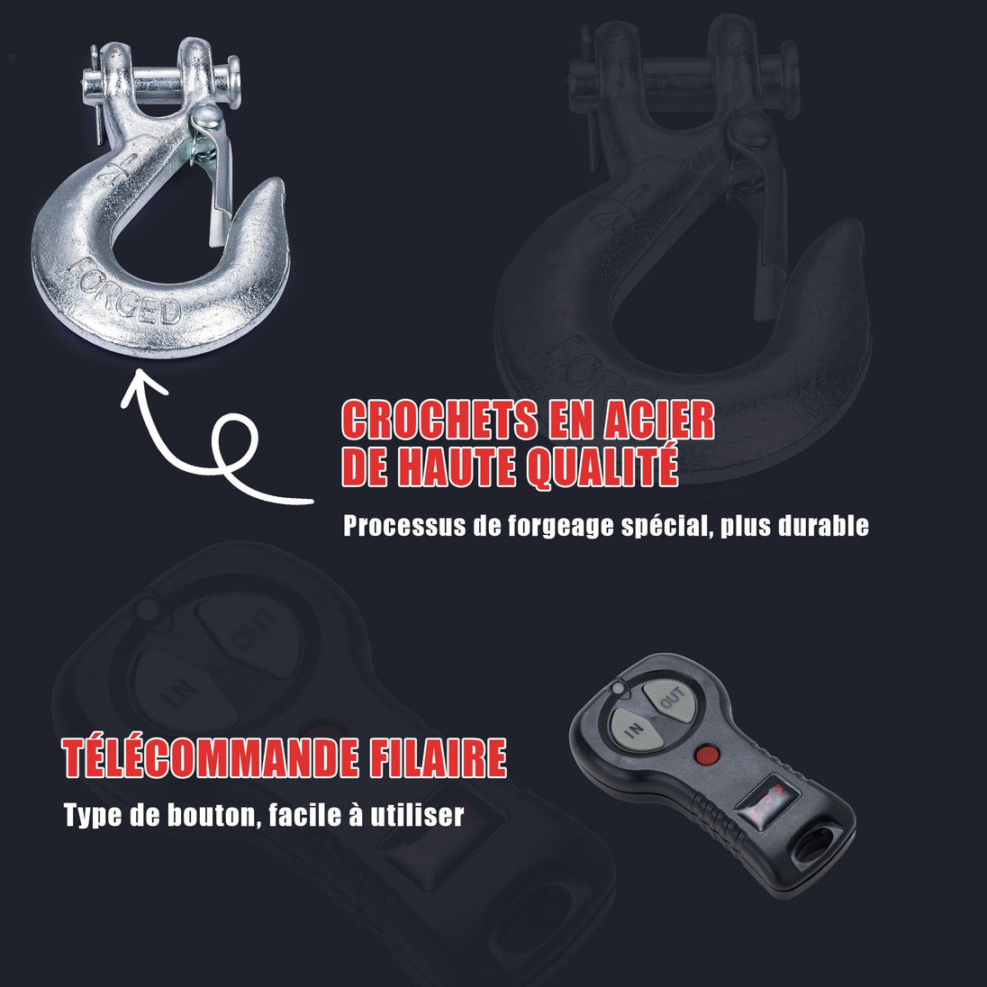 OPENROAD 3000 lbs ATV/UTV Winch – 12V electric winch with wired and wireless remote control, suitable for ATVs and versatile vehicles. Openroad4wd