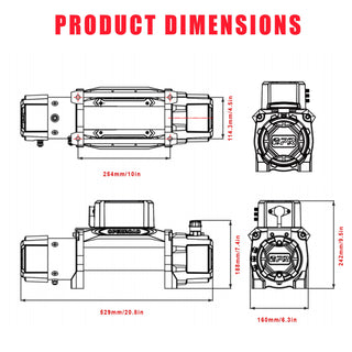 OPENROAD 10,000lbs Electric Winch with Synthetic Rope-Panther Series 3S Openroad4wd