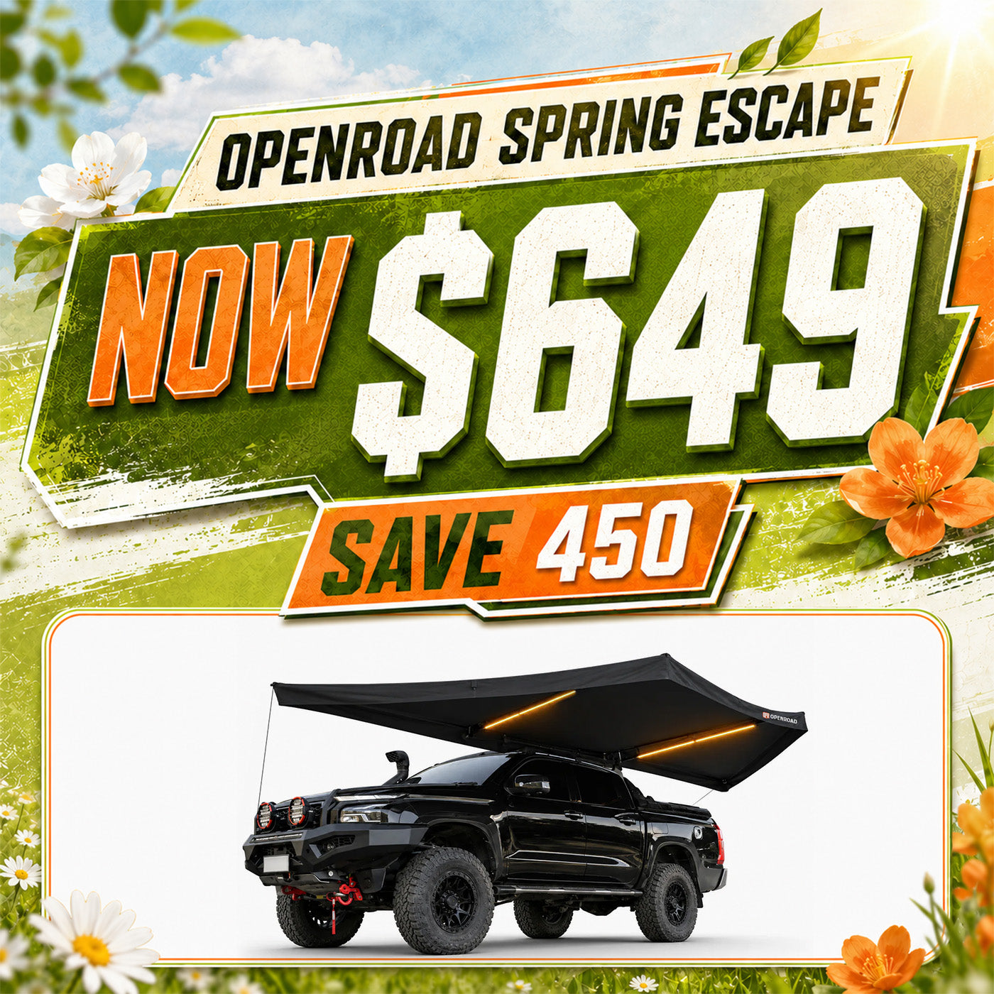 OPENROAD 180 Free Standing Awning（Pre Sale.ETA:September 15）