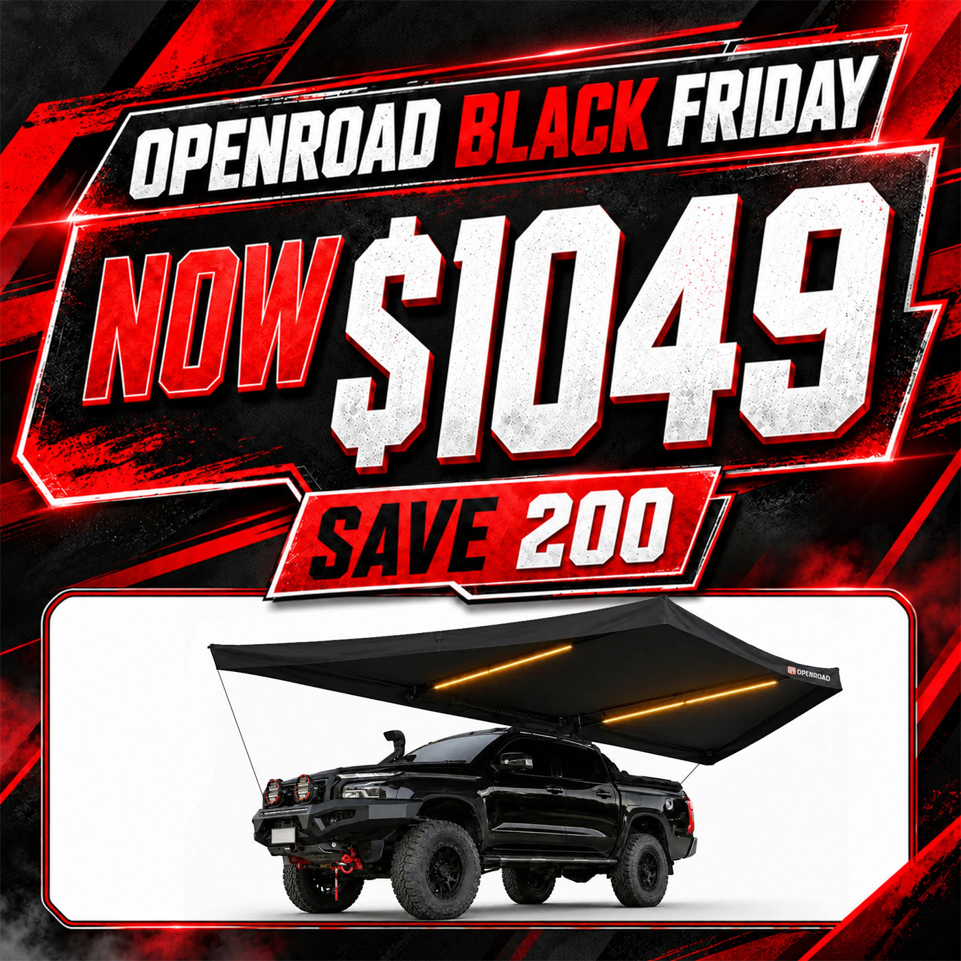 OPENROAD 2.5m 180 Freestanding Awning XL（Pre Sale,ETA:Oct,15）