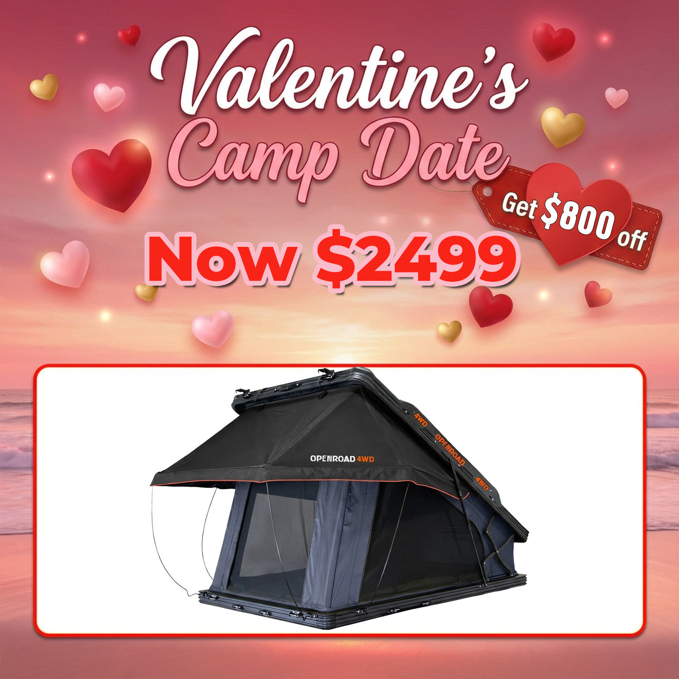 OPENROAD Aluminum Hard Shell Best Roof Top Tent-PeakRoof LT Series