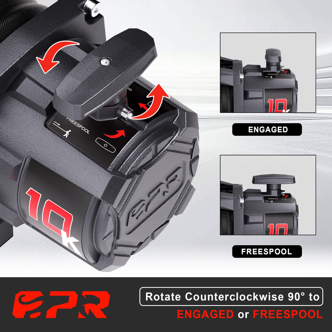 OPENROAD 10,000lbs Electric Winch with Synthetic Rope-Panther Series 3S Openroad4wd