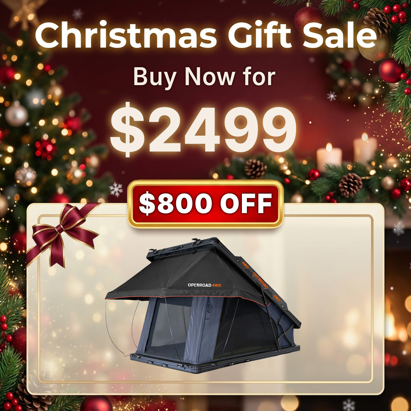 OPENROAD Aluminum Hard Shell Best Roof Top Tent-PeakRoof LT Series