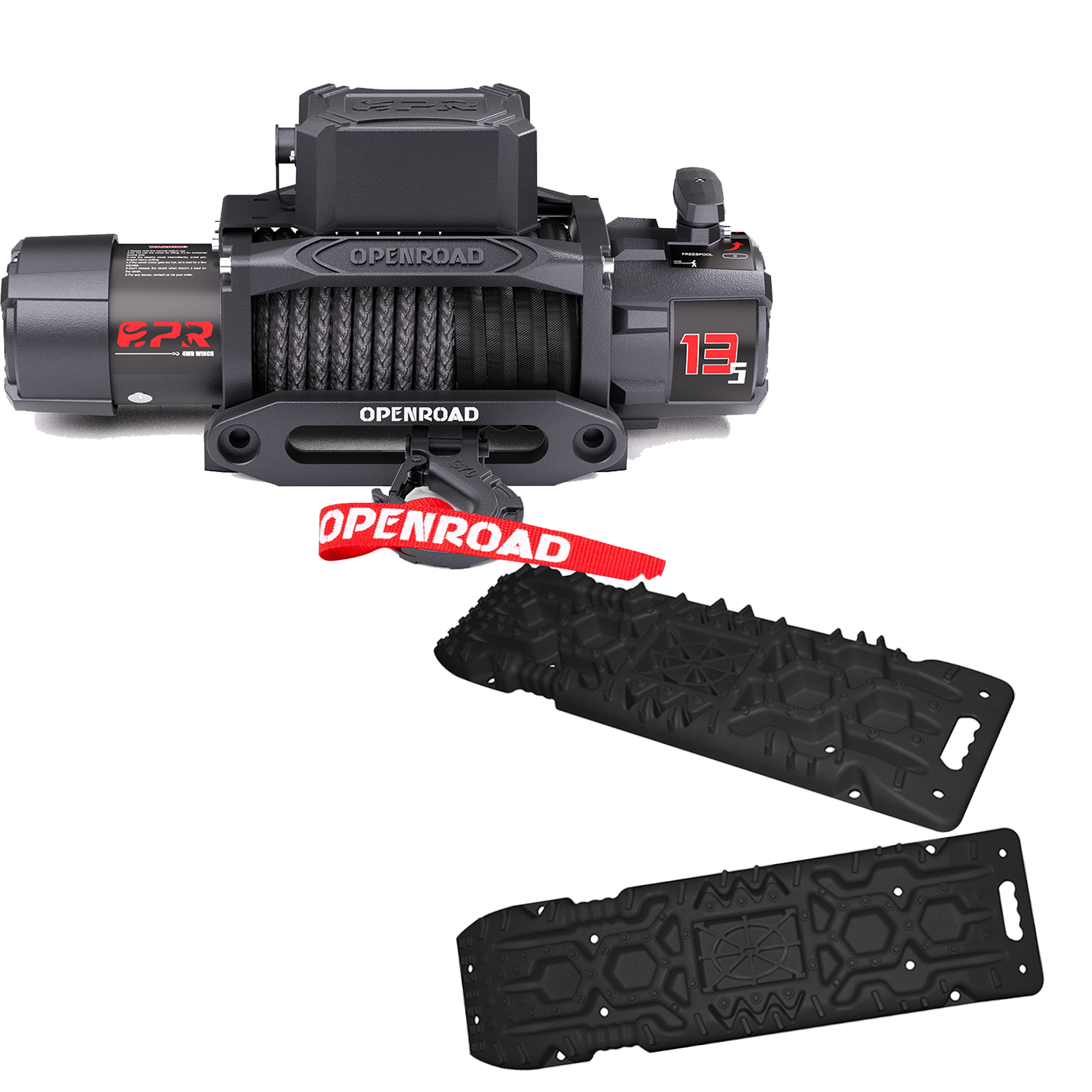 OPENROAD 13 500 lb Electric Winches with Synthetic Rope