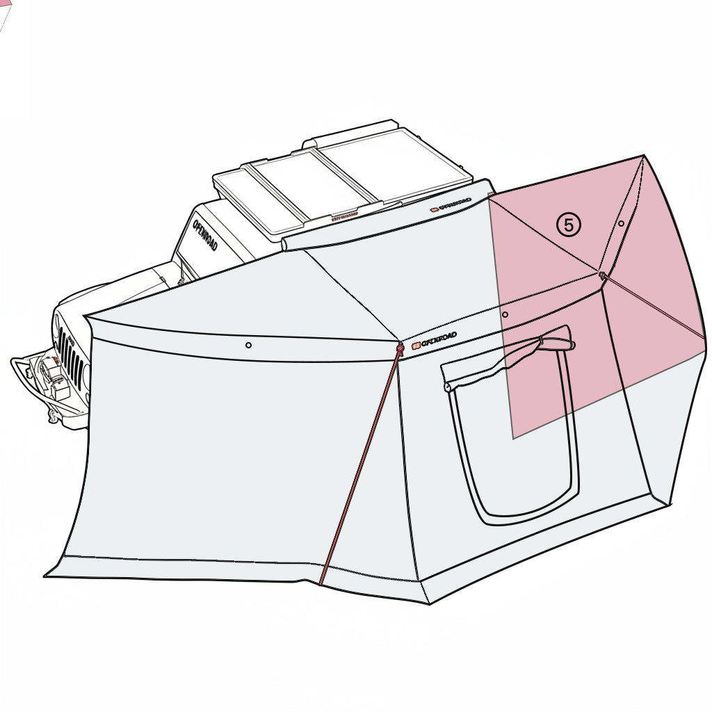 OPENROAD 180 awning sidewalls frontwall for awning vehicle front for camping and 4wd