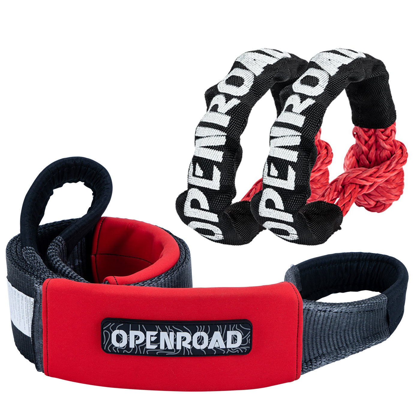 Openroad tree saver strap and soft shackle combo kit for 4WD snatch recovery and off-road towing