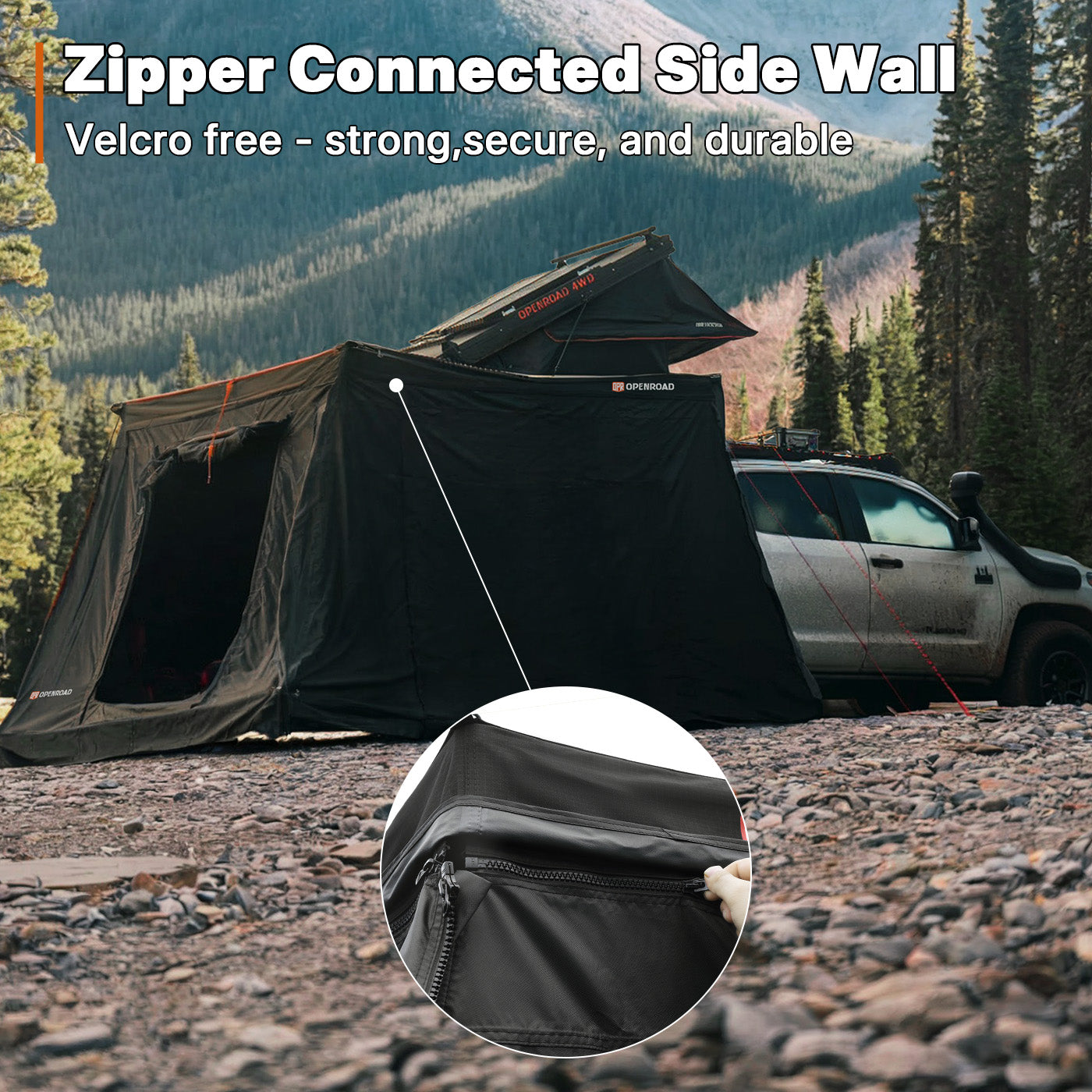 OPENROAD awning walls Velcro free -strong,secure, and durable