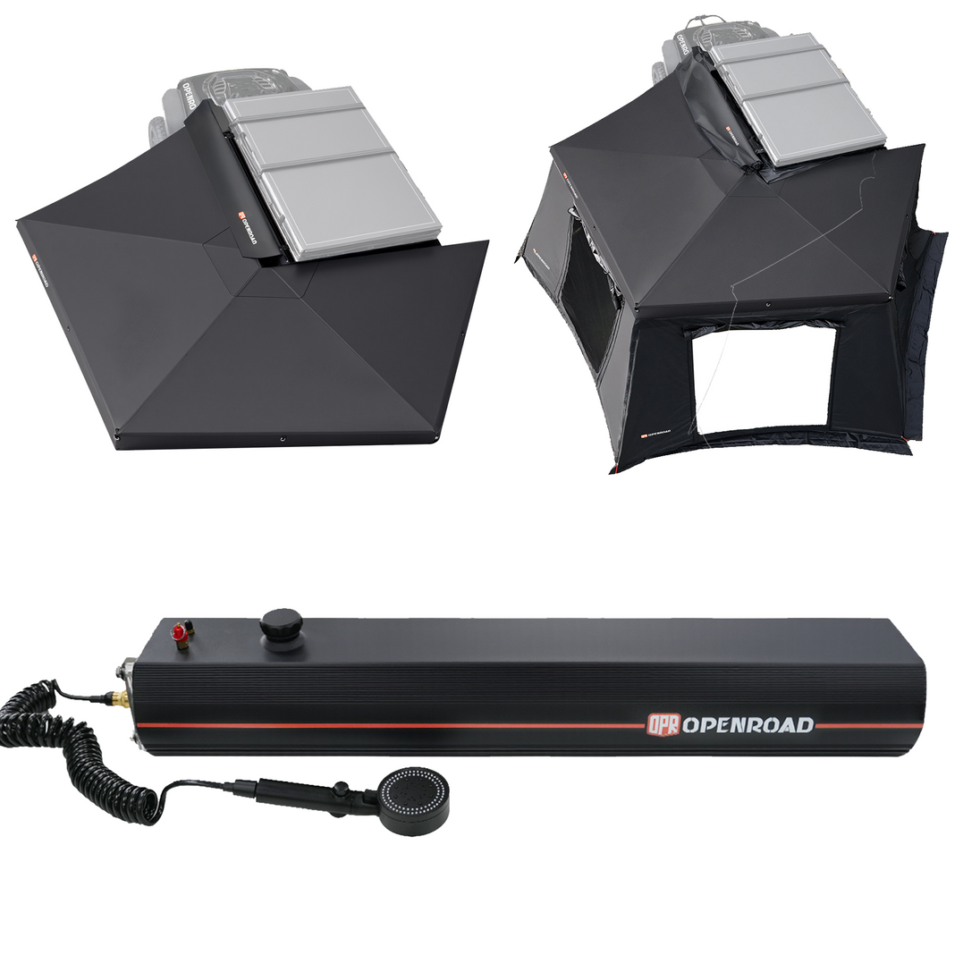 OPENROAD 270 degree awning with sidewall and 40L water tank