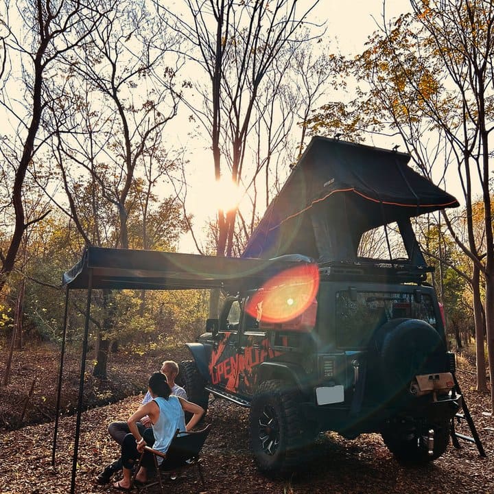 OPENROAD 270 Awning XL and Aluminum Hard Shell Roof Top Tent-X Series