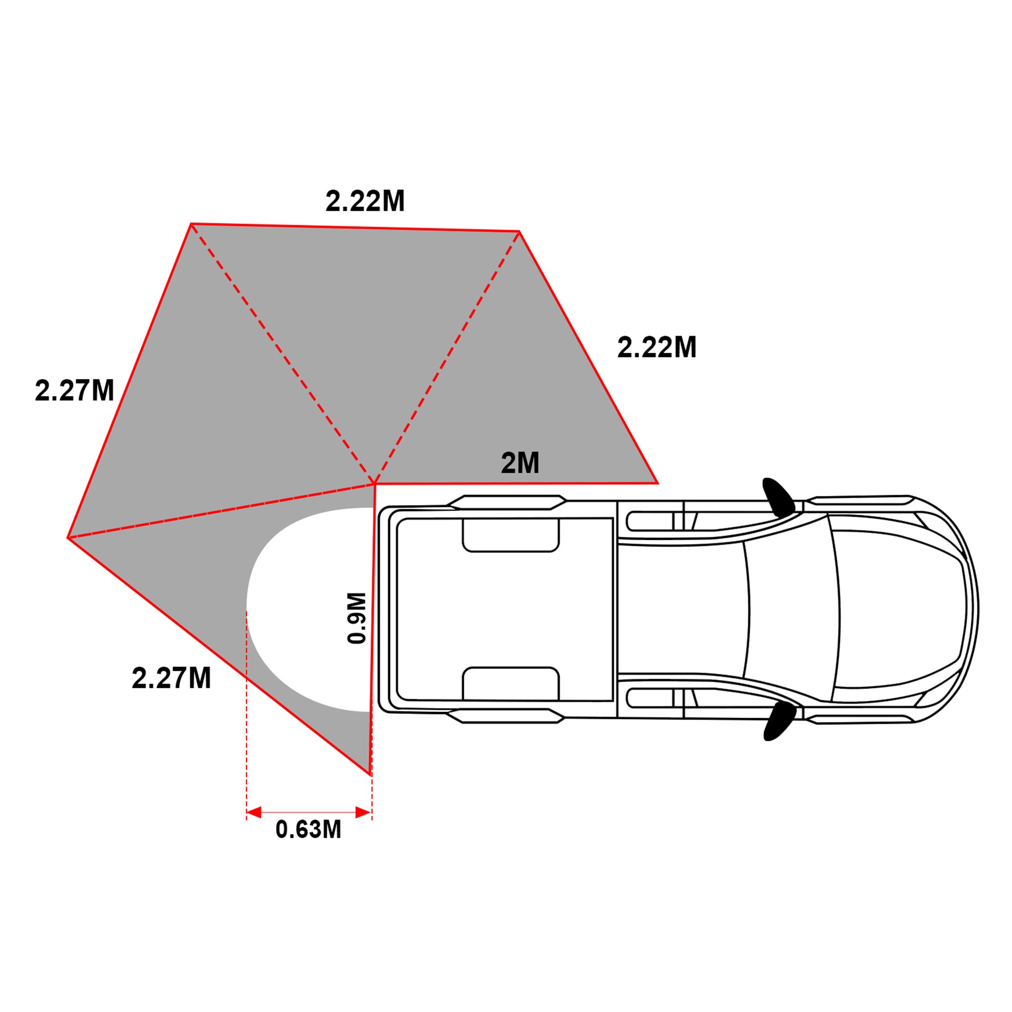 OPENROAD 270 Degree Awning With Zippered D-door