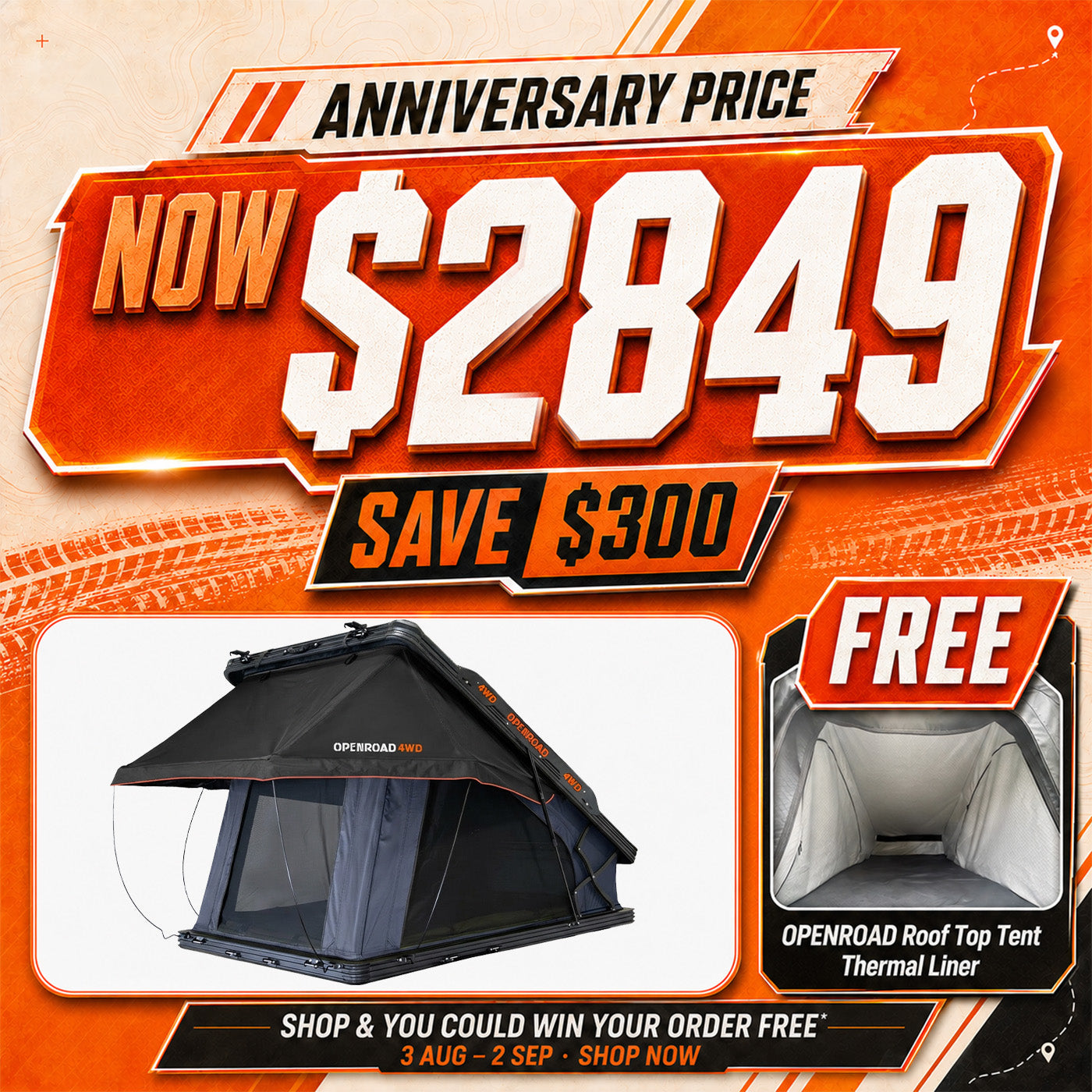 OPENROAD Aluminum Hard Shell Roof Top Tent-X Series