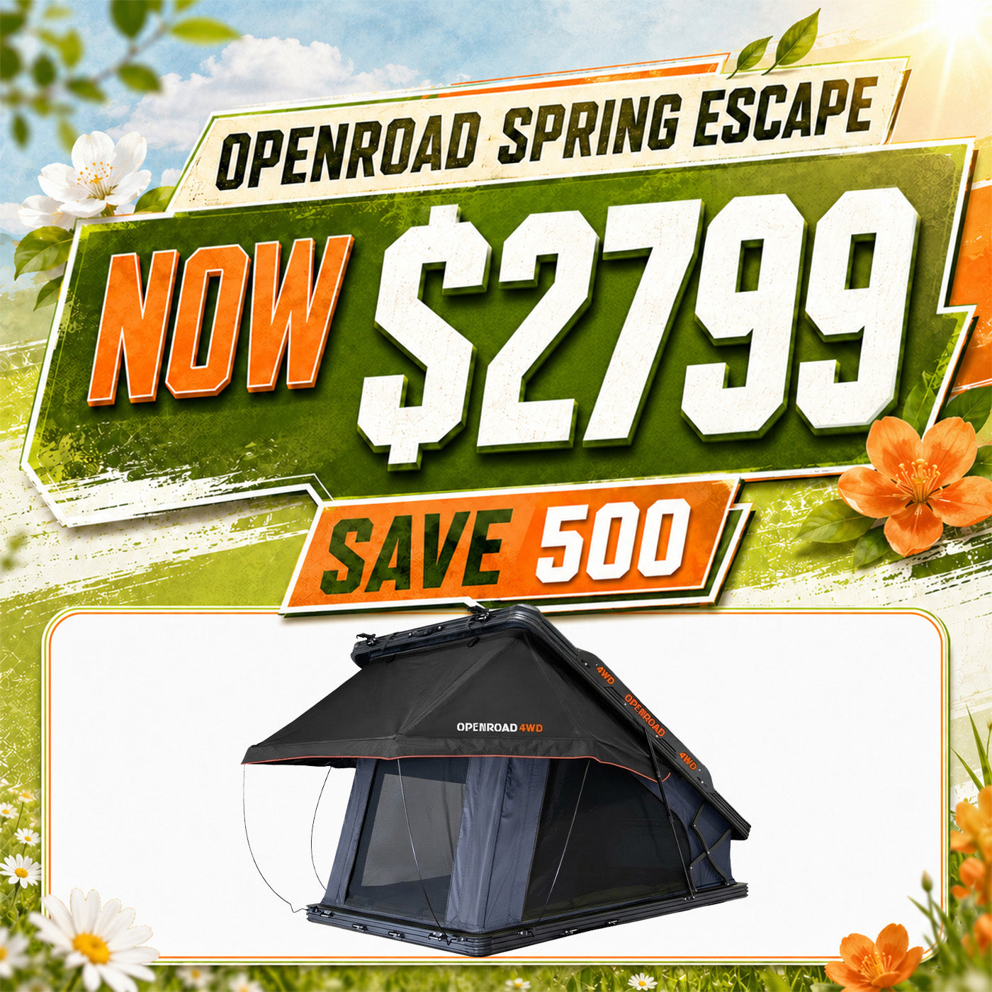 OPENROAD Aluminum Hard Shell Roof Top Tent-X Series