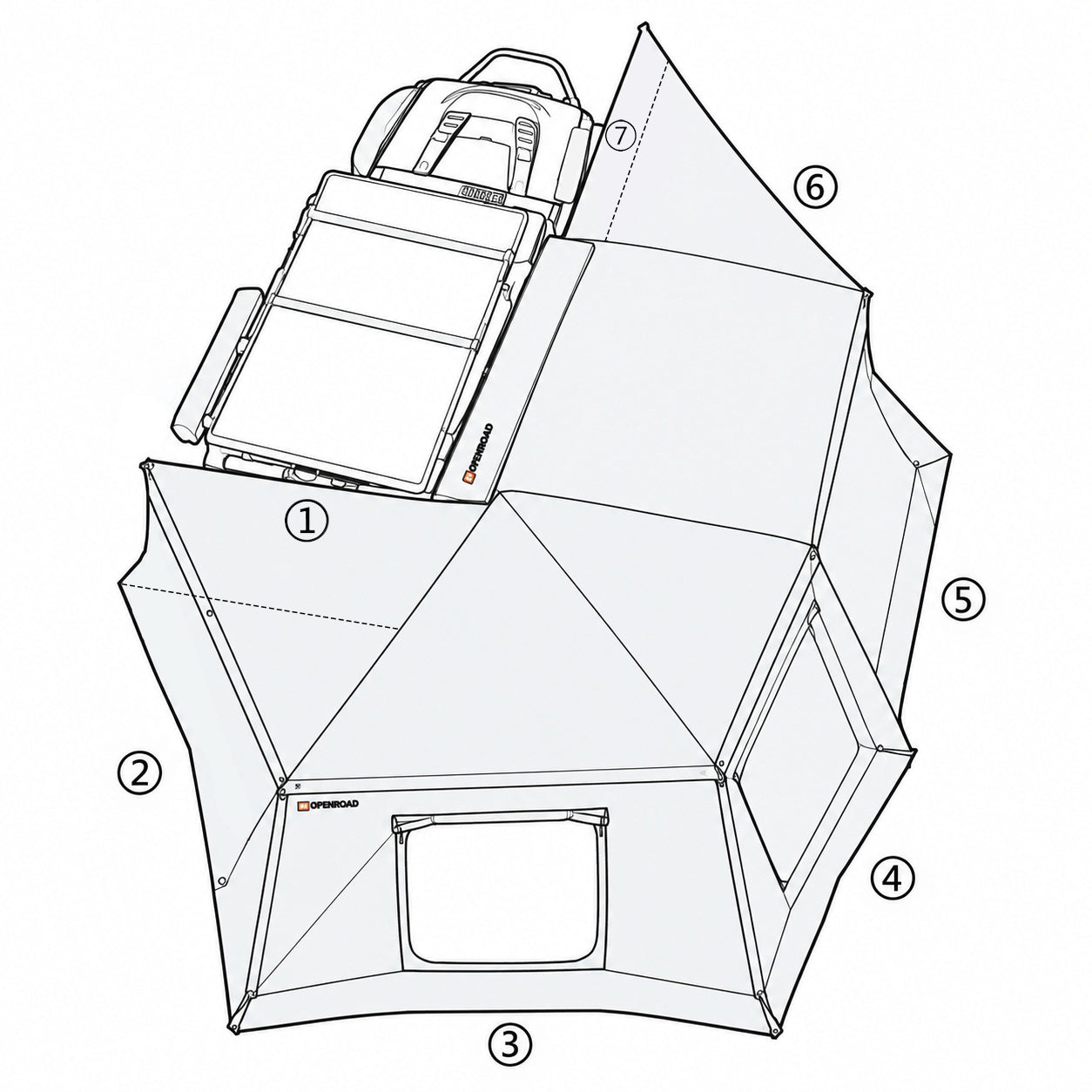OPENROAD 270 Degree Awning XL Sidewalls(ETA:30.October)