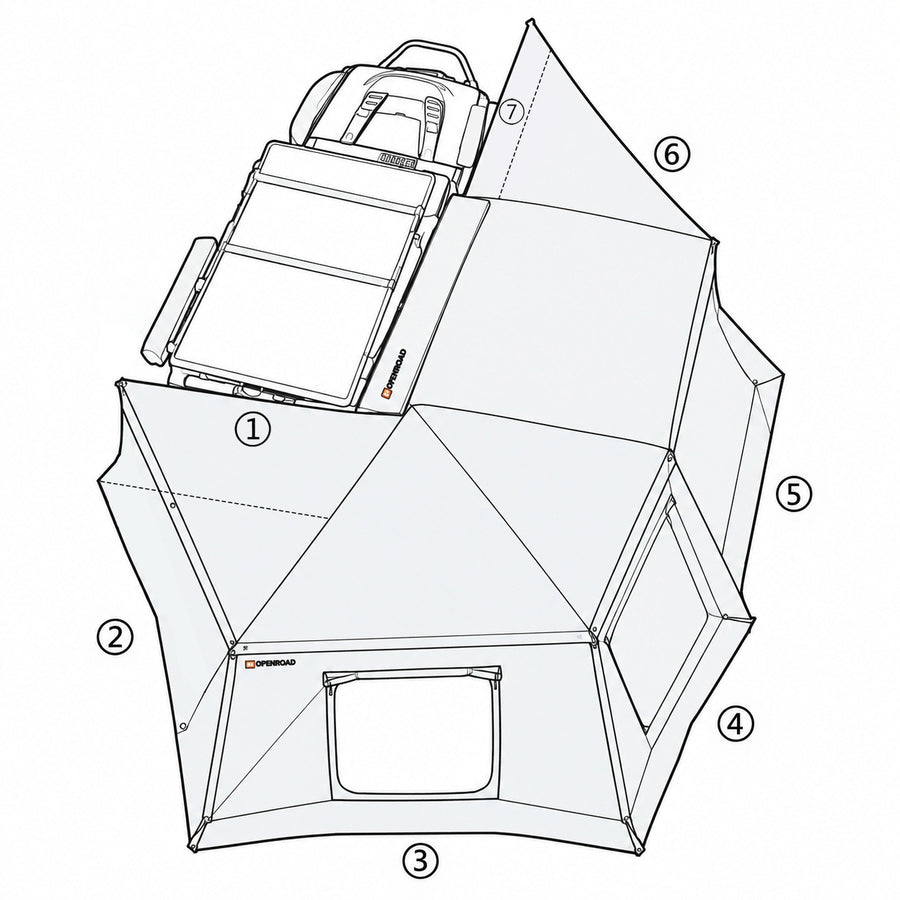 OPENROAD 270 Degree Awning XL Sidewalls(ETA:30.October)
