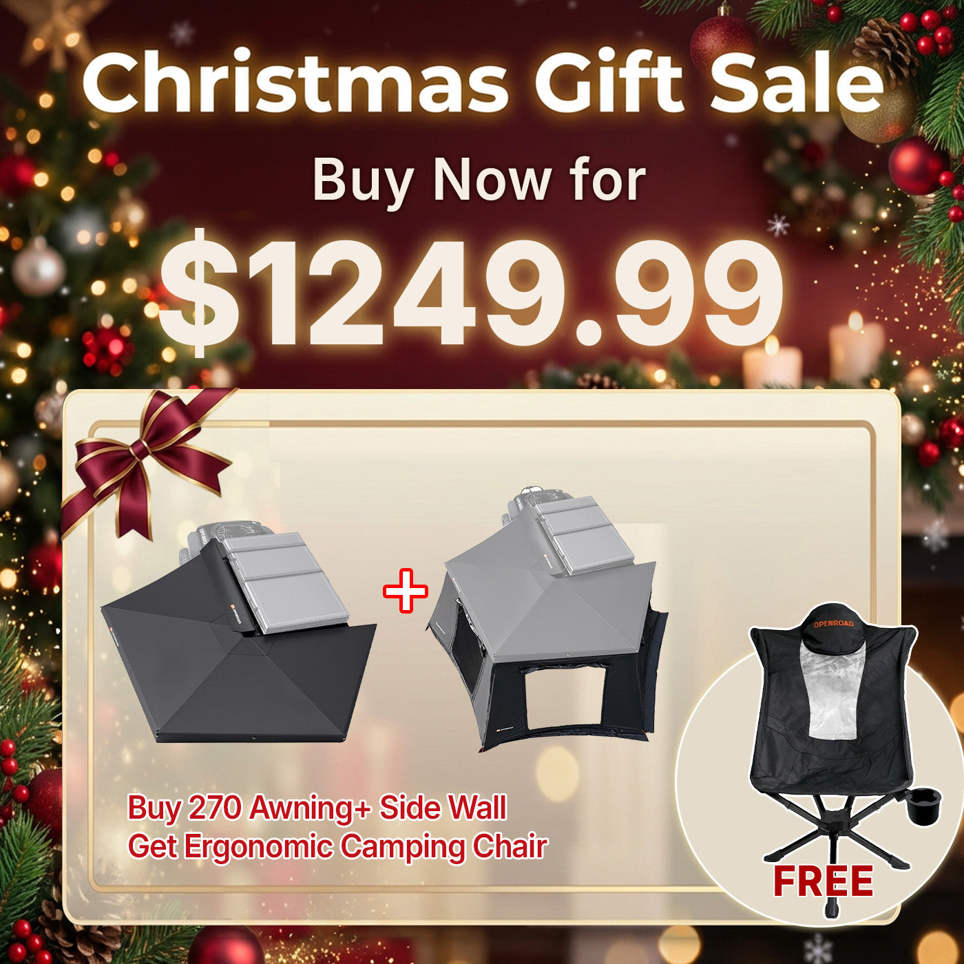 OPENROAD  270 Free Standing Awning for Camping