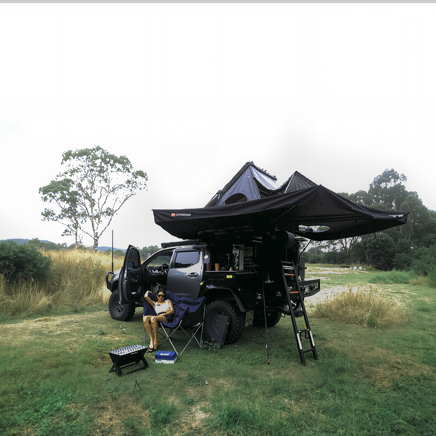 OPENROAD 270 Awning and Aluminum Hard Shell Roof Top Tent-X Series