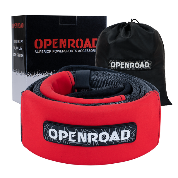 OPENROAD tree trunk protector with storage bag and box, heavy-duty snatch recovery kit for 4WD and off-road towing 