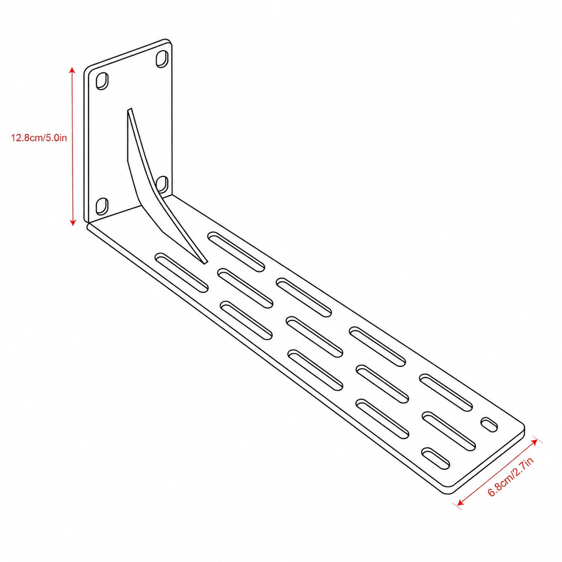 OPENROAD 4WD extended awning mounting plate dimensions and slotted hole layout