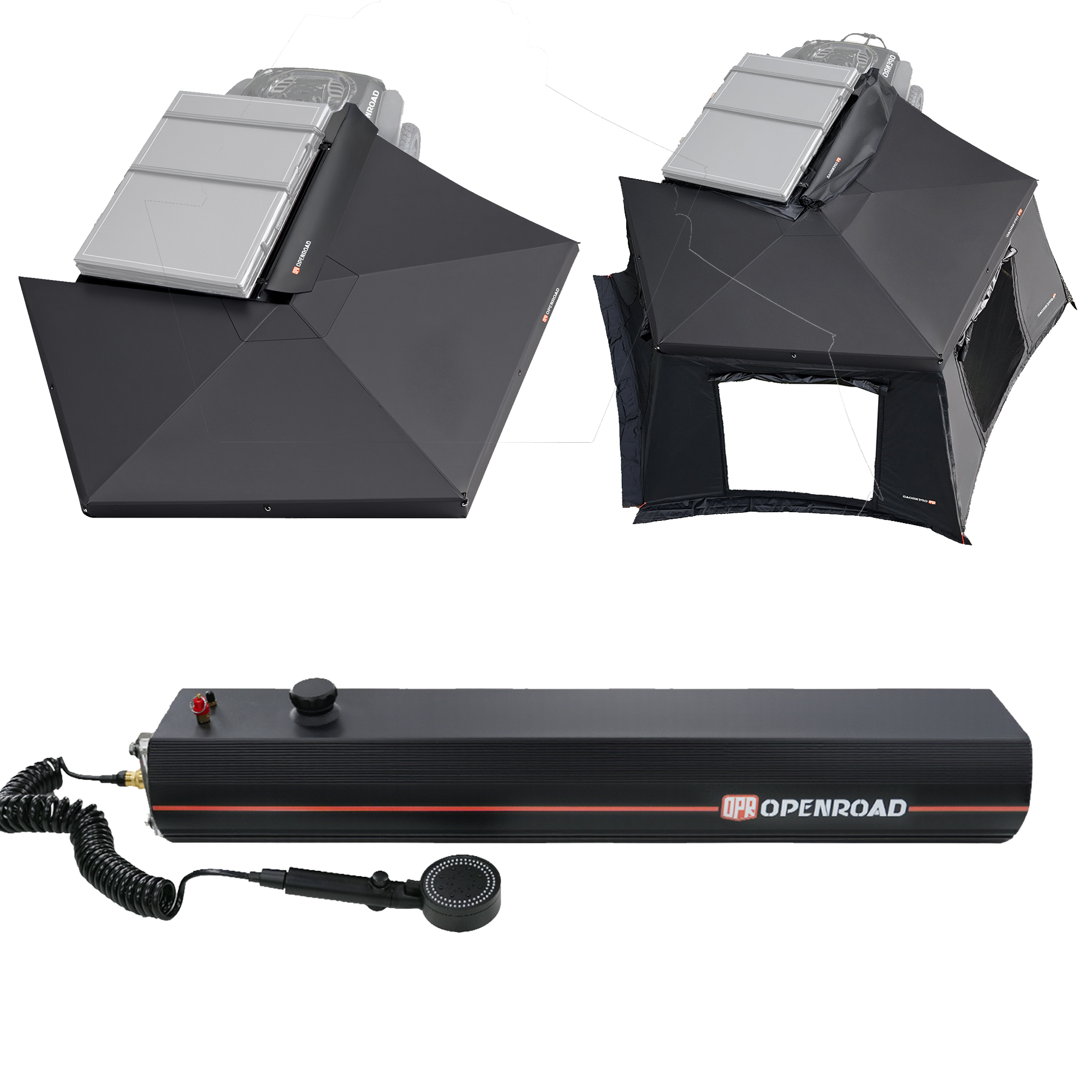 openroad 270 degree awning with sidewall and 40L water tank