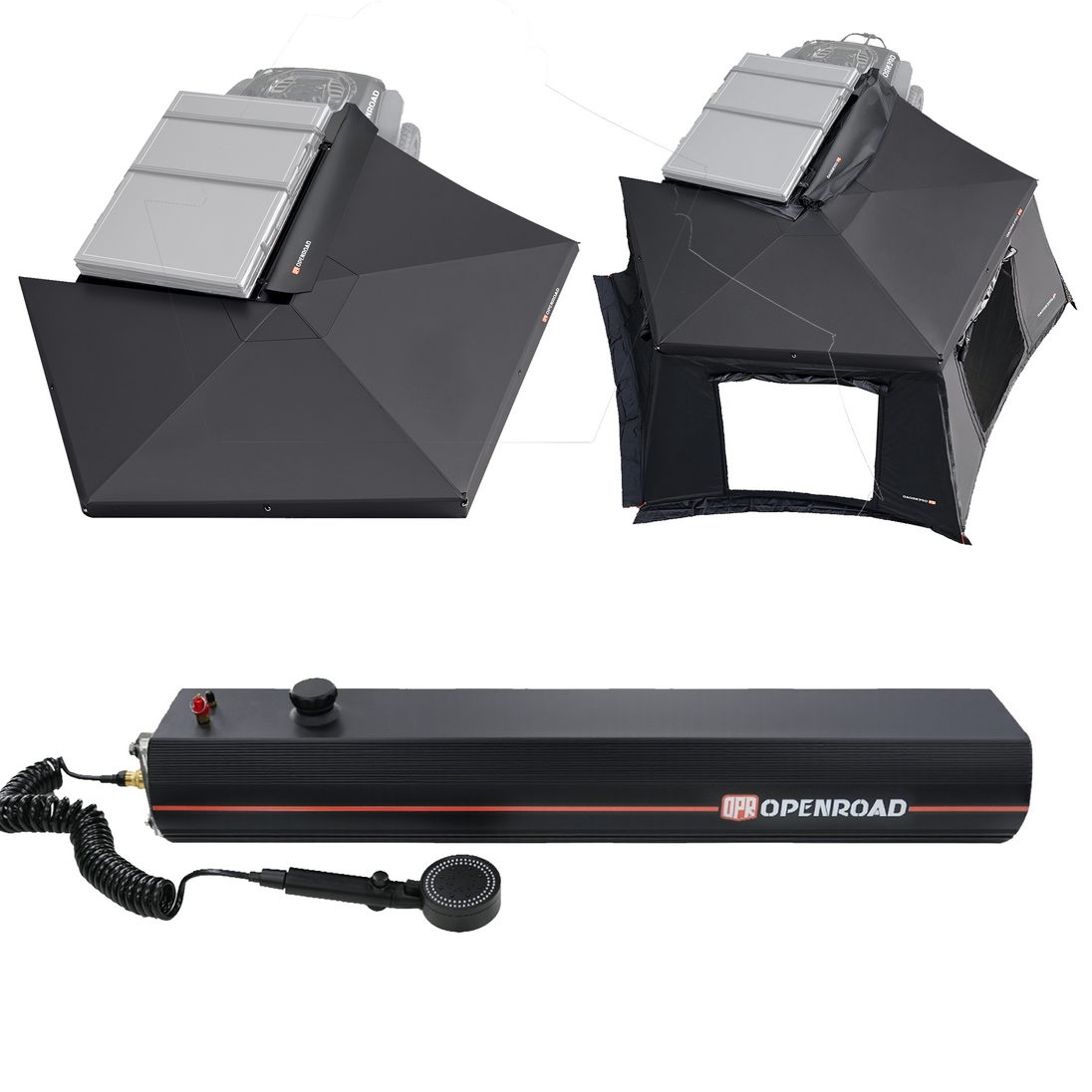 openroad 270 degree awning with sidewall and 40L water tank