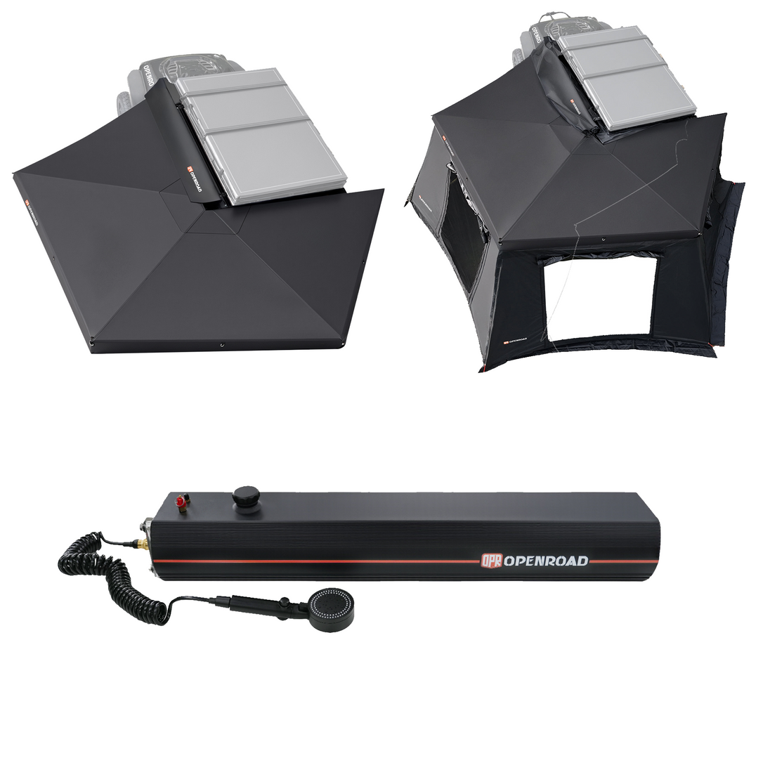 openroad 270 degree awning with side wall and 20 L water tank