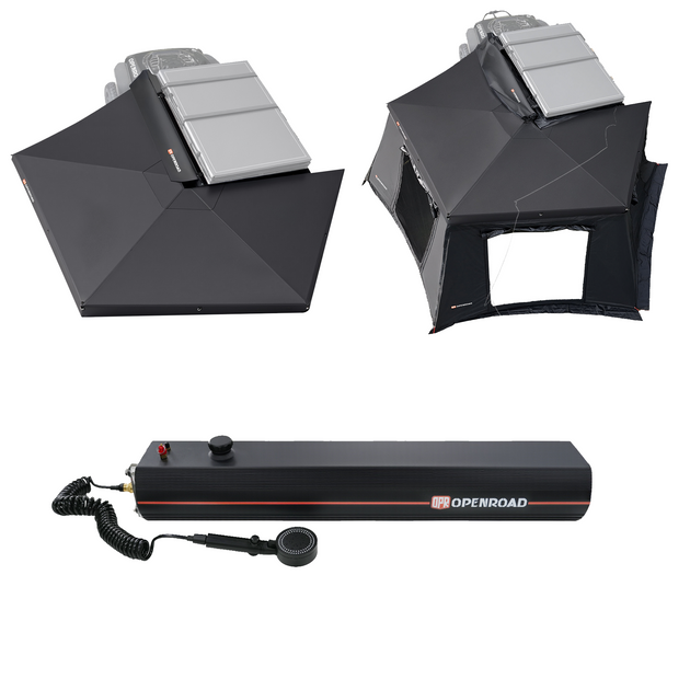 openroad 270 degree awning with side wall and 20 L water tank